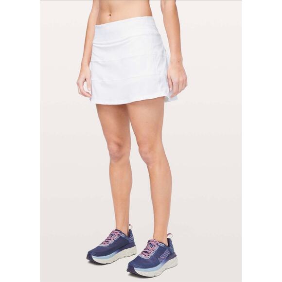 lululemon athletica Pants - Lululemon Pace Rival Skirt (Tall) *4-way Stretch 15"White size 4